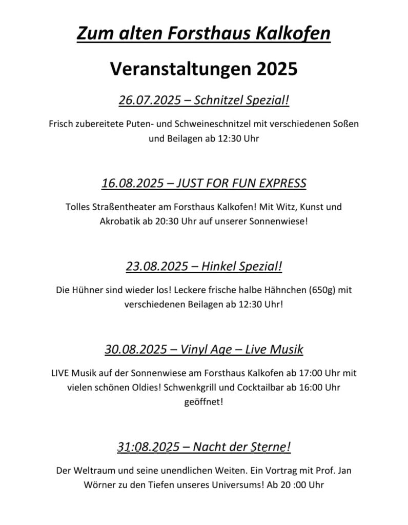 Veranstaltungen 2025