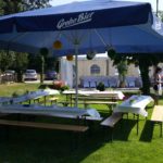 Hochzeit Forsthaus Kalkofen - Schirm mit Tischen
